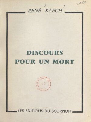 cover image of Discours pour un mort